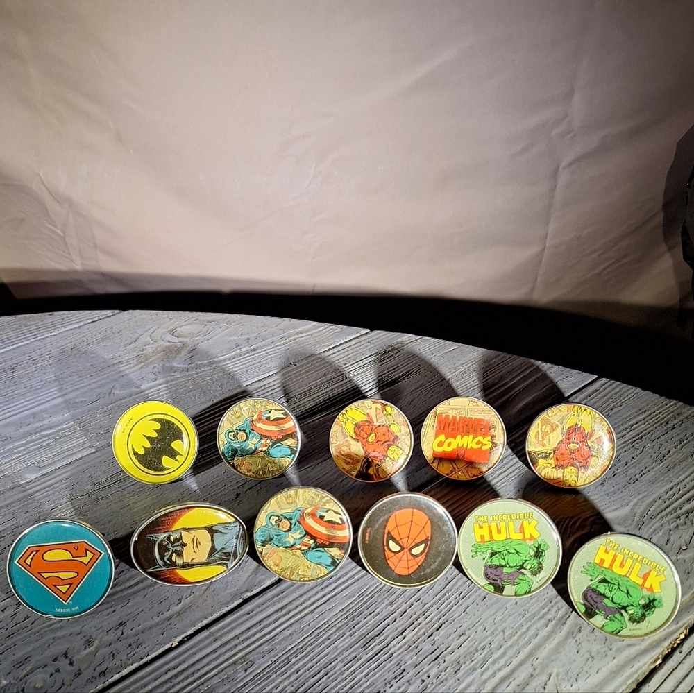 Superhero Drawer Knobs Marvel , Superman, Spider-Man, Hulk, Batman Set Of 11 - Picture 2 of 7